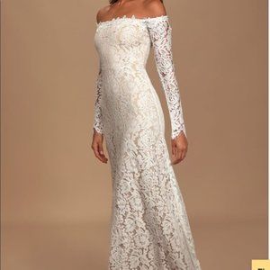 Lulu's Romance Dreamer Off Shoulder wedding Dress